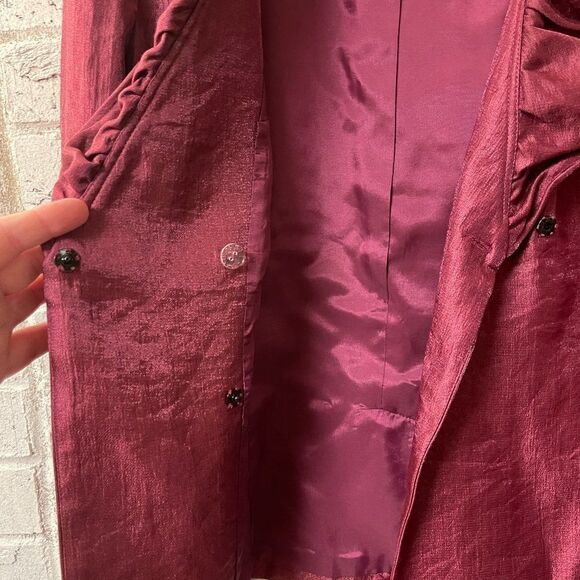 Vintage Victor Costa  Ruffle Cocktail Party Formal Jacket W/ Tie  NWT 10 - Picture 5 of 12